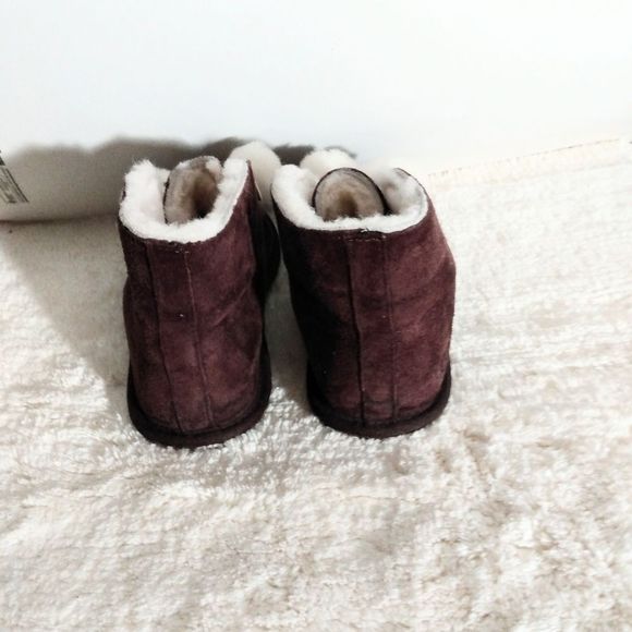 UGG Australia Kallen Suede Moc Toe Pom Pom Slippers  Size 5 Brown #1017541 - Picture 7 of 14